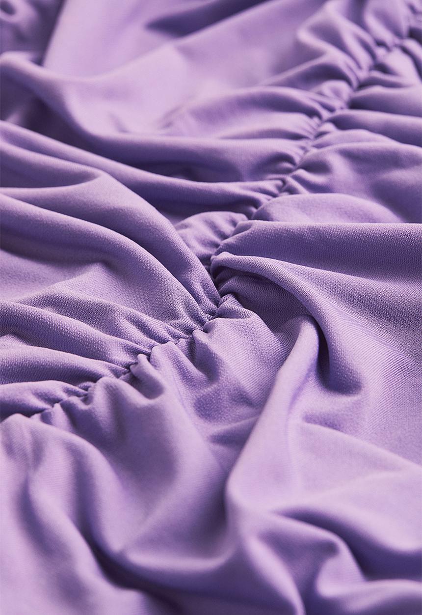 H&M - Gathered top with a turtleneck - purple