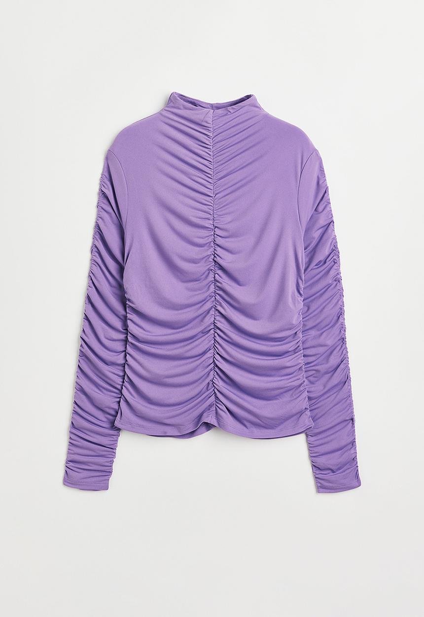 H&M - Gathered top with a turtleneck - purple