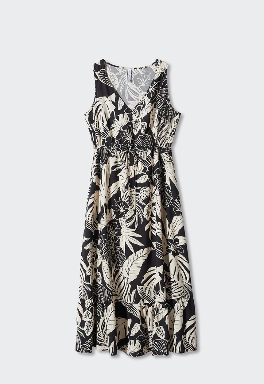 MANGO - Dress apricot - black