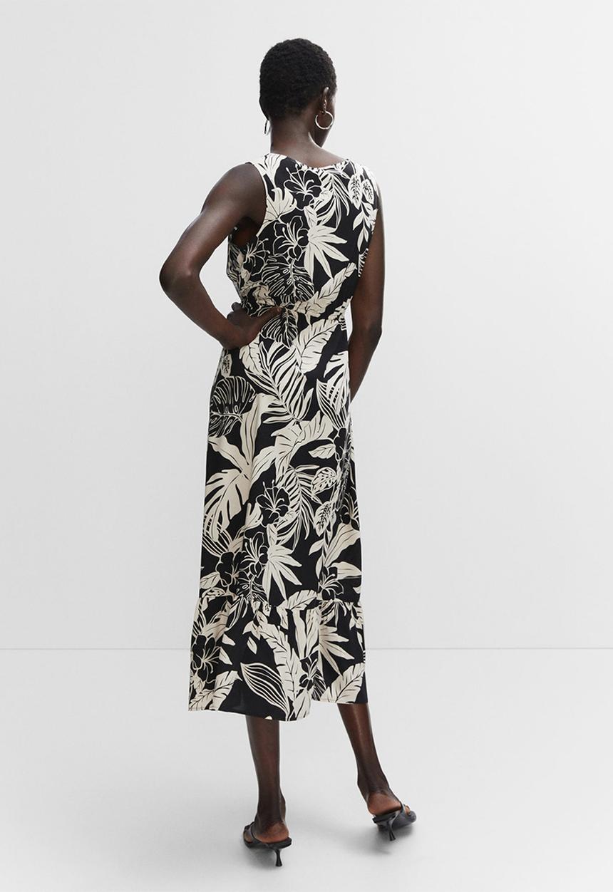 MANGO - Dress apricot - black