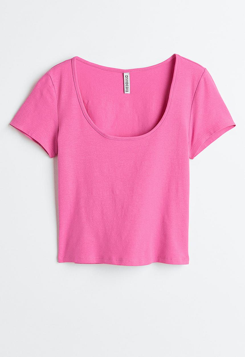 H&M - Cotton jersey top - cerise