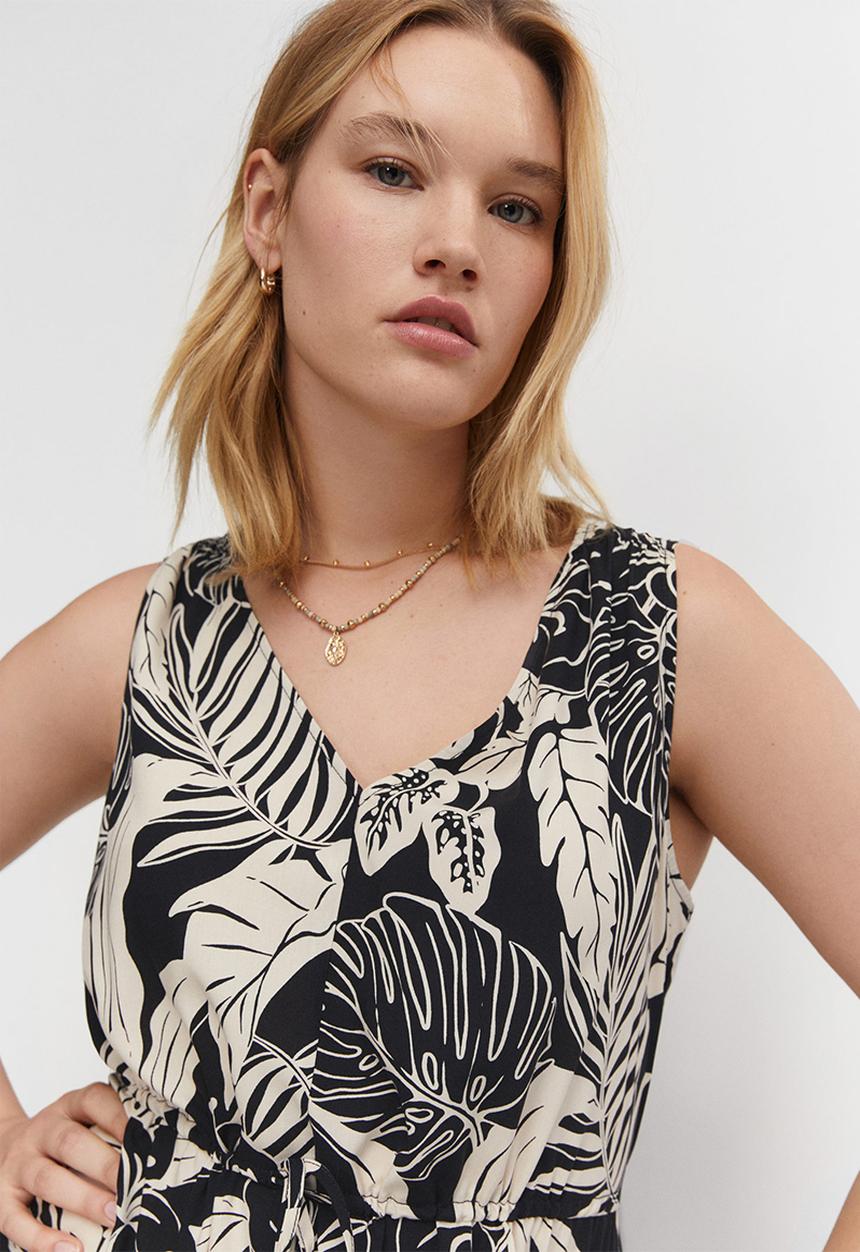 MANGO - Plus dress apricot - black