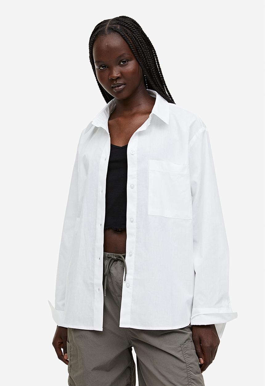 H&M - Cotton poplin shirt - white