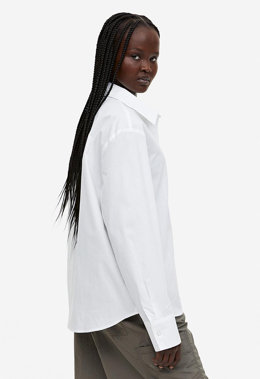 H&M - Cotton poplin shirt - white