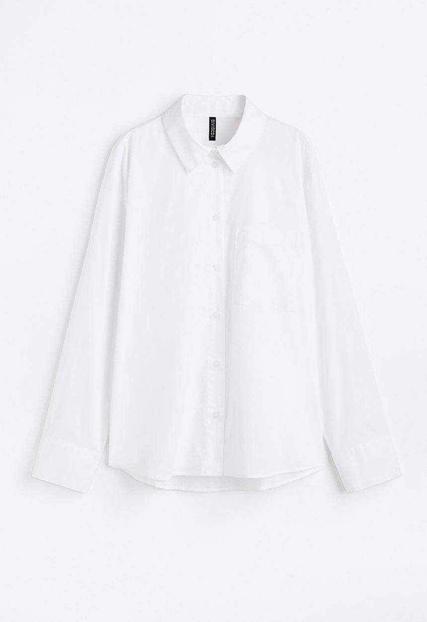 H&M - Cotton poplin shirt - white