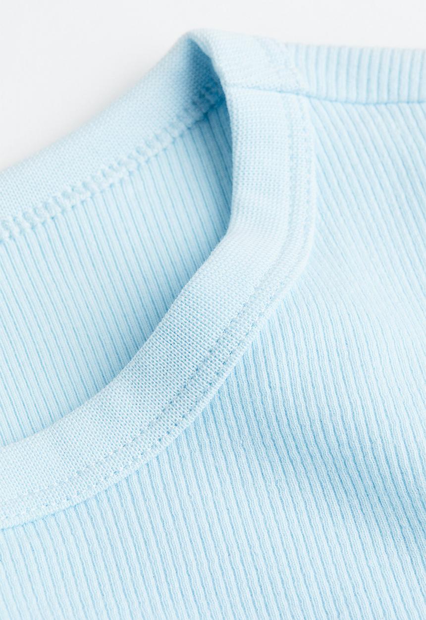 H&M - Ribbed top - light blue 