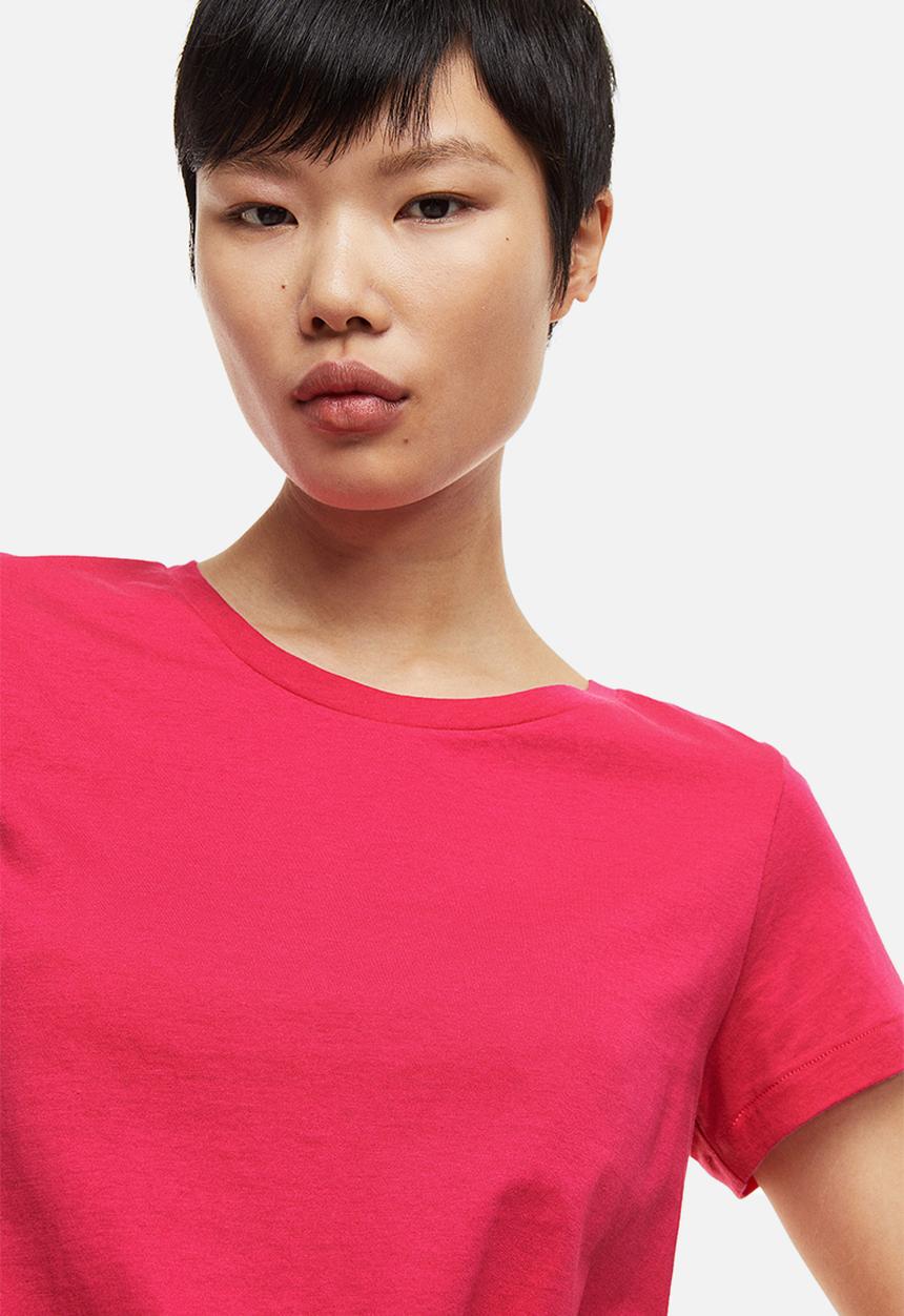H&M - Cotton T-shirt - cerise 