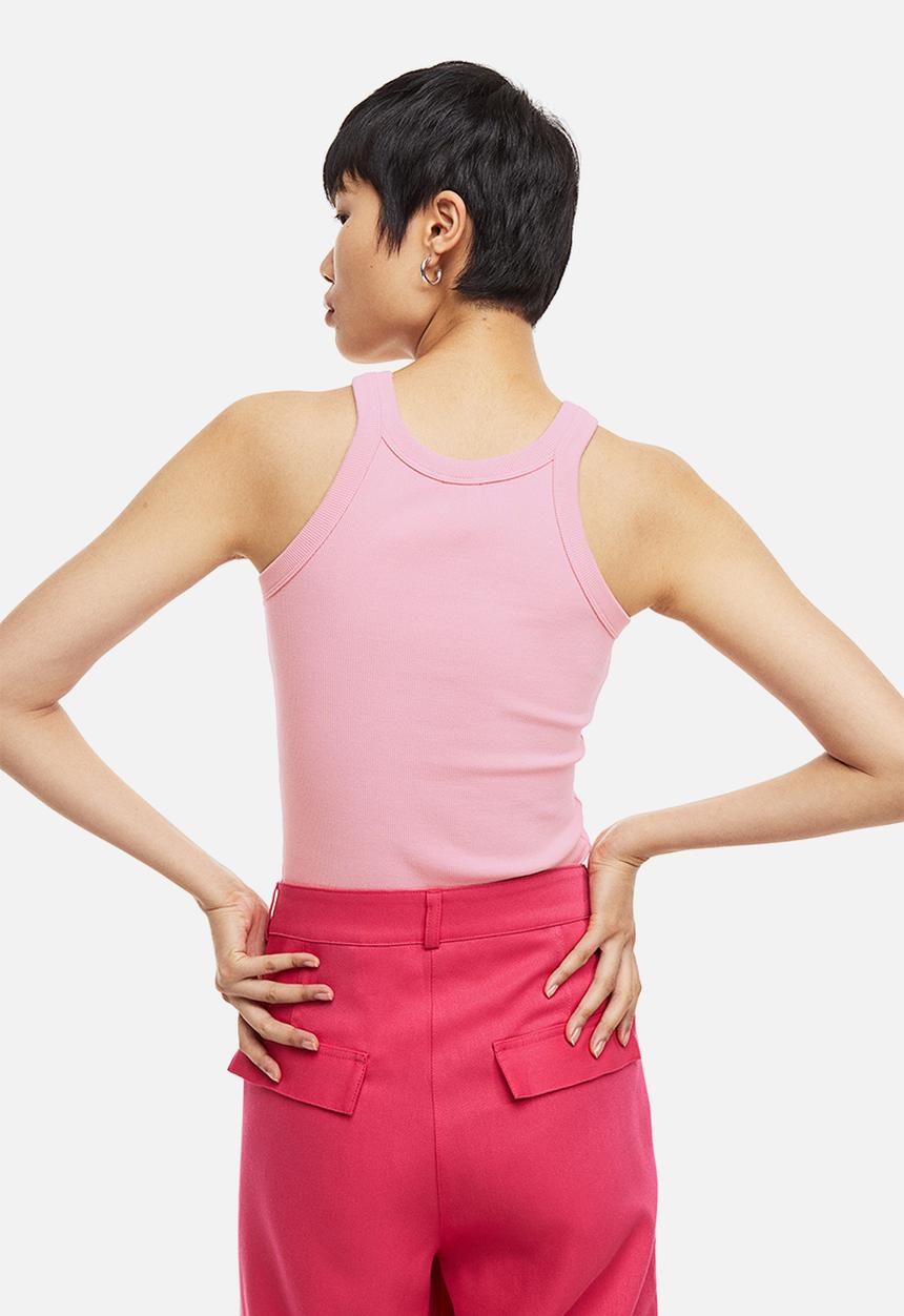 H&M - Ribbed vest top - light pink 