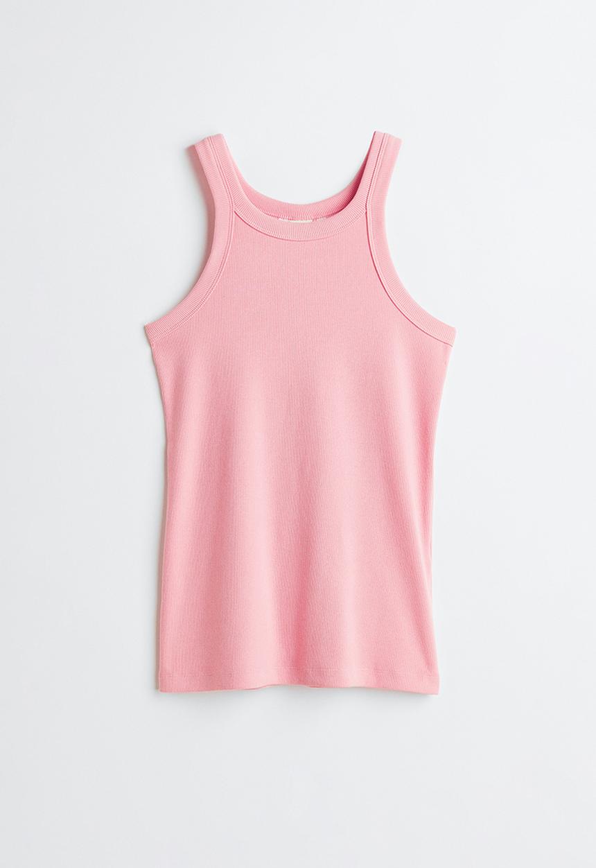 H&M - Ribbed vest top - light pink 