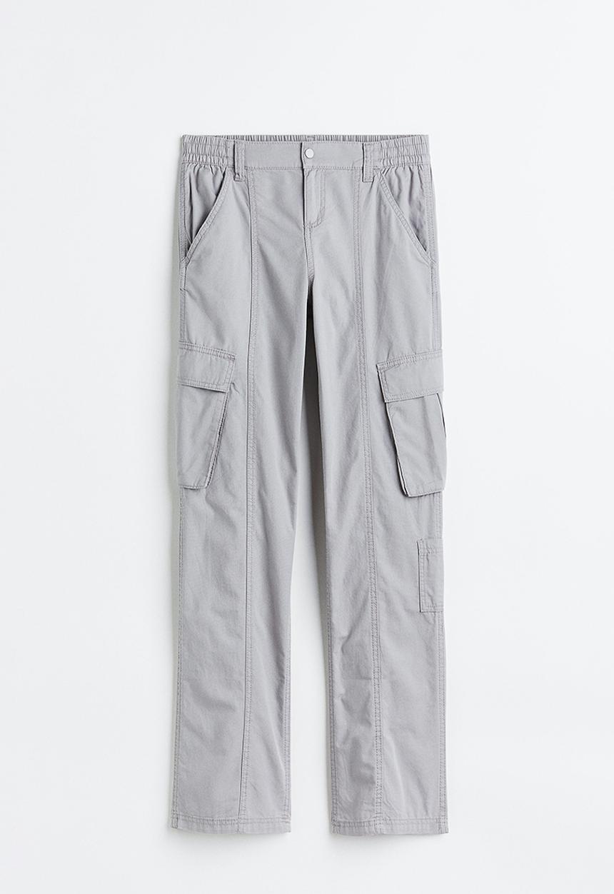 H&M - Canvas cargo trousers - light grey