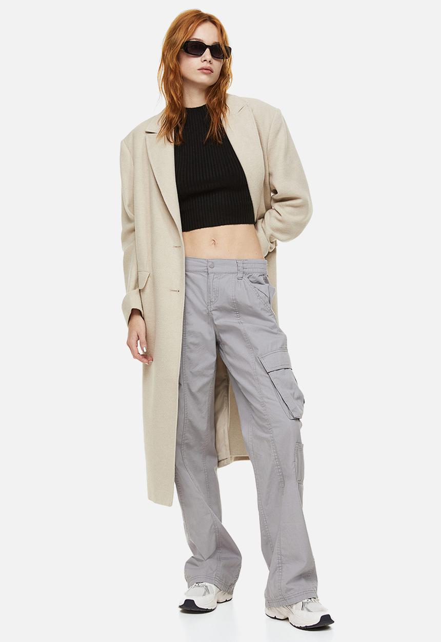 H&M - Canvas cargo trousers - light grey