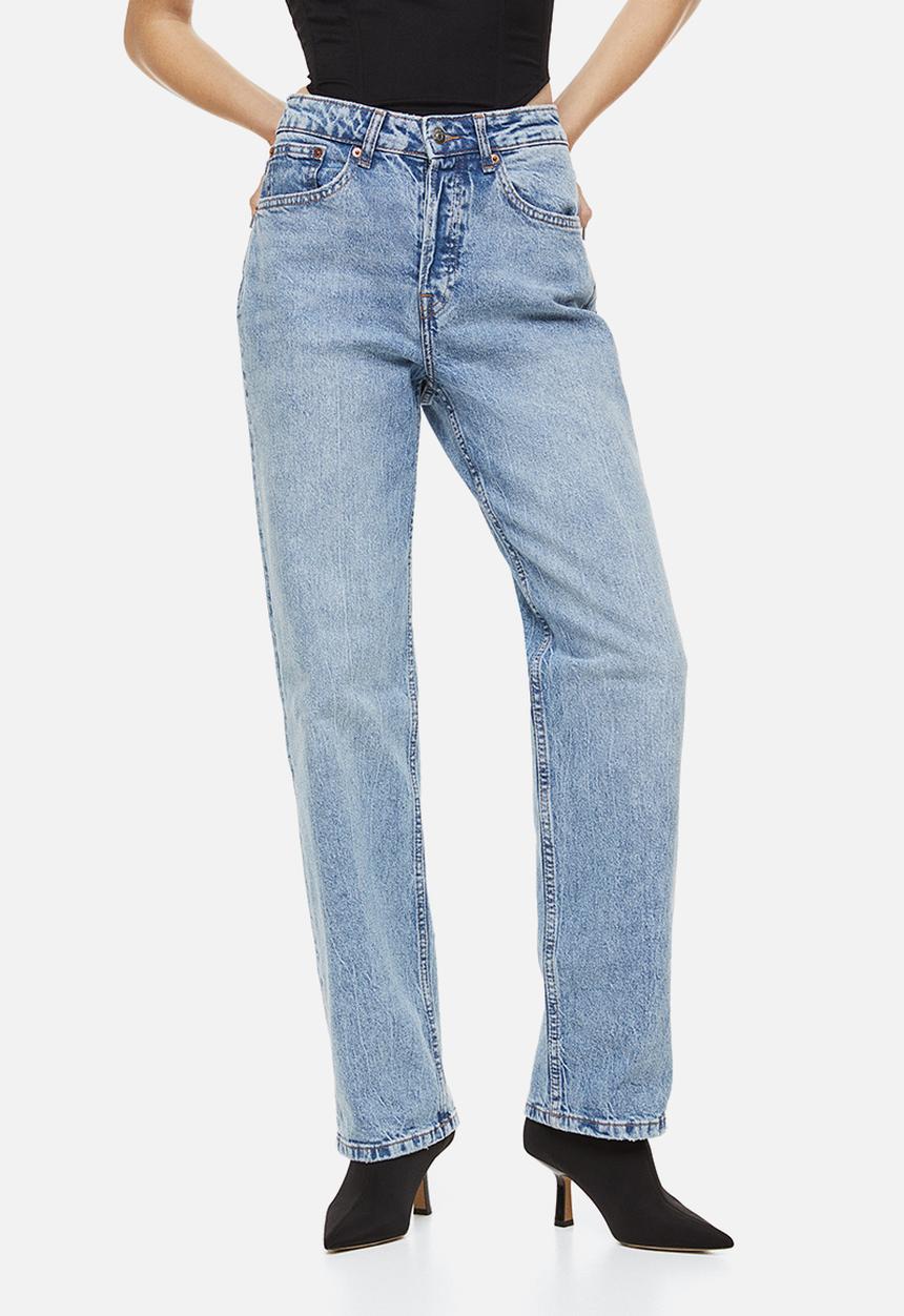 H&M - 90s straight trousers - light denim blue