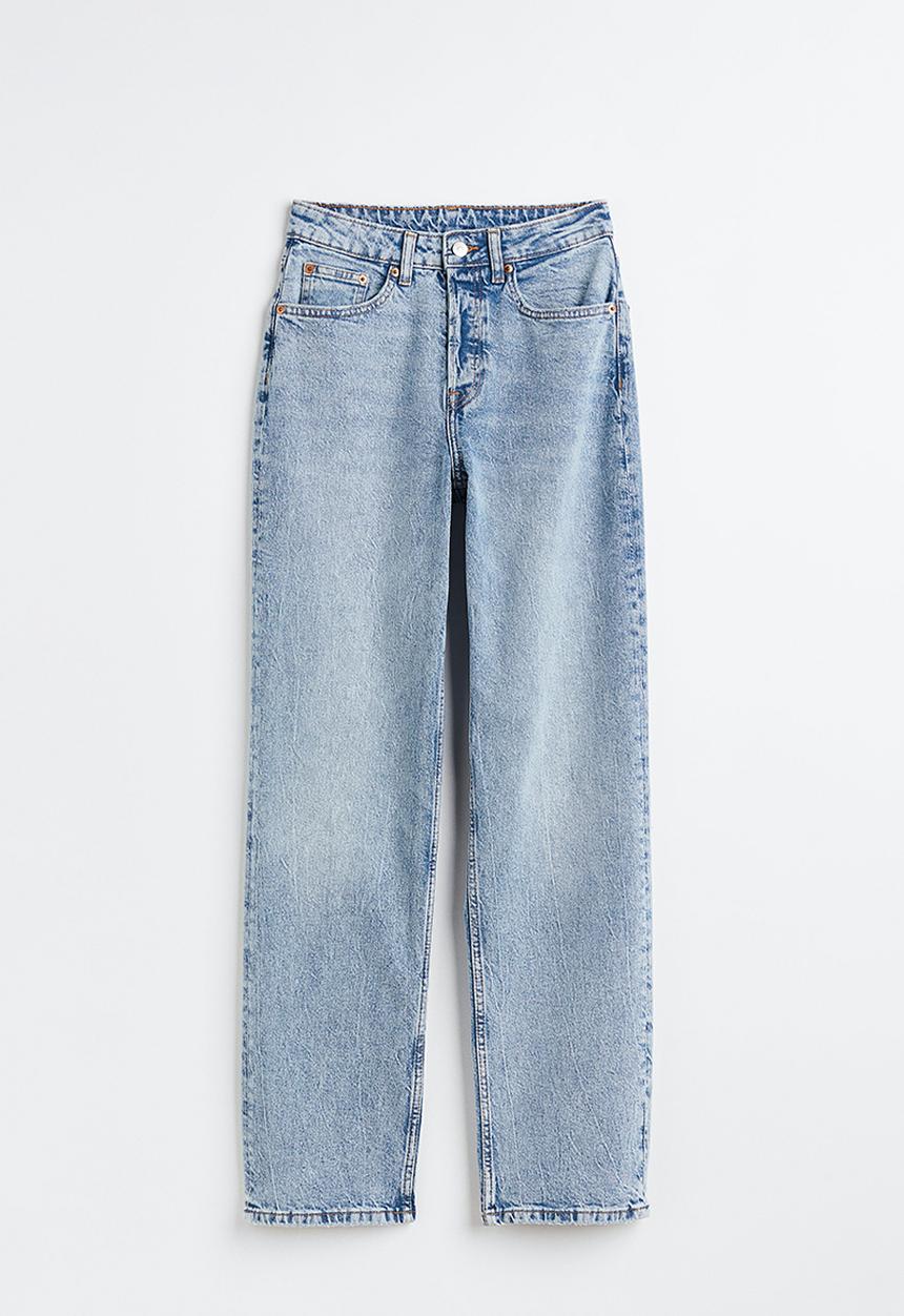 H&M - 90s straight trousers - light denim blue