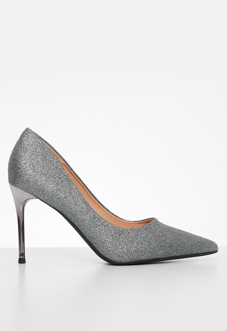 Footwork - Youla court heel - pewter glitter