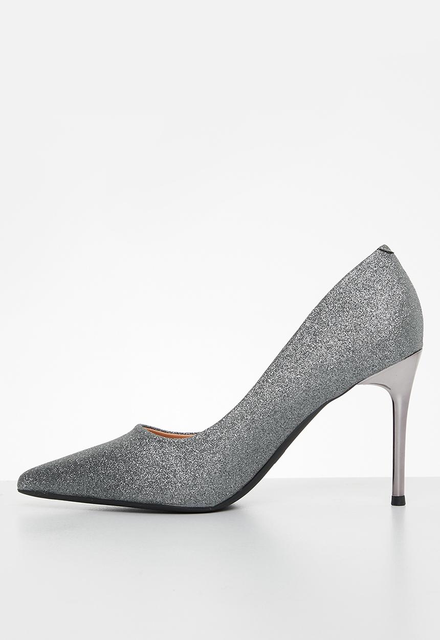 Footwork - Youla court heel - pewter glitter