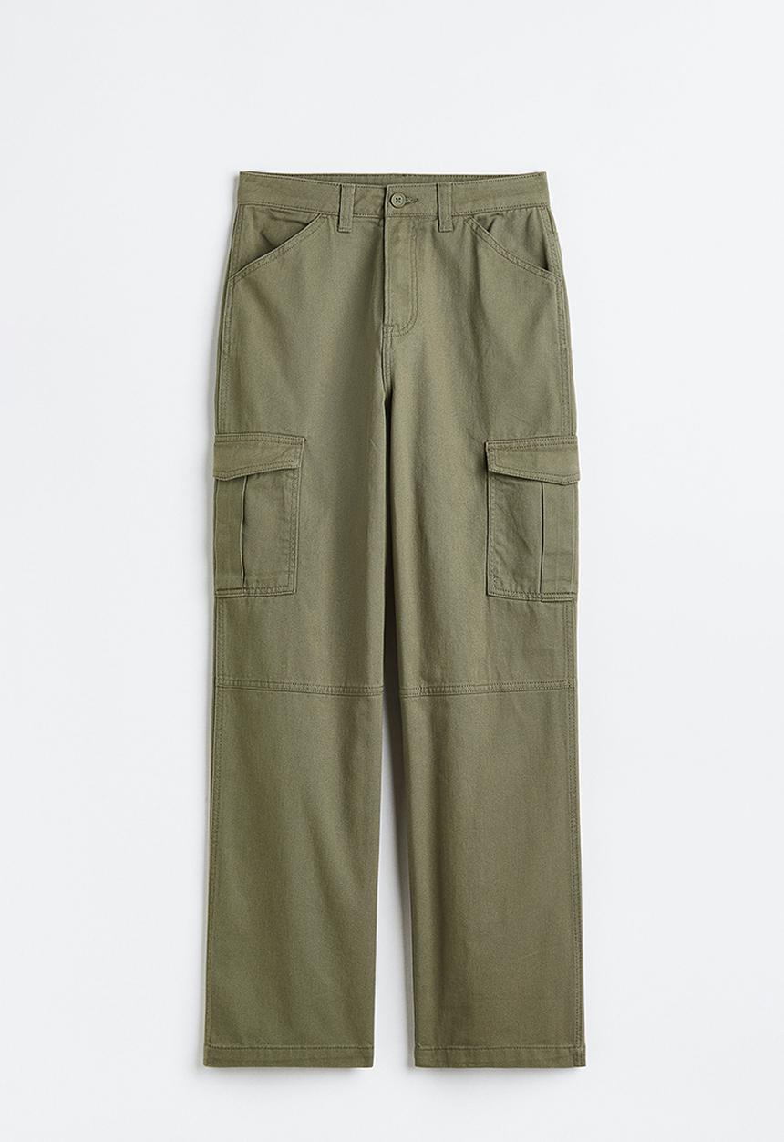 H&M - Twill cargo trousers - khaki green