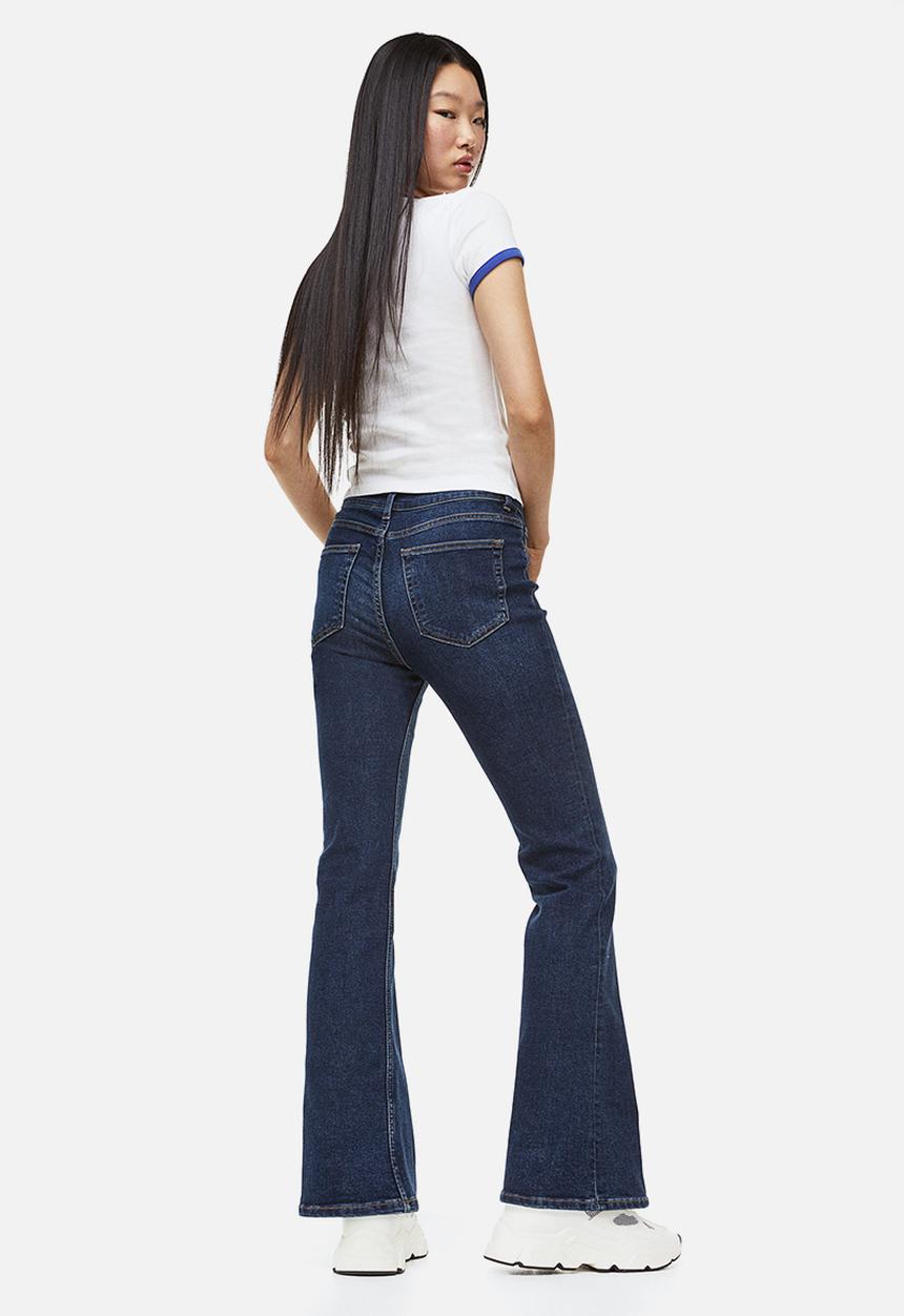 H&M - Flared high jeans - dark denim blue 