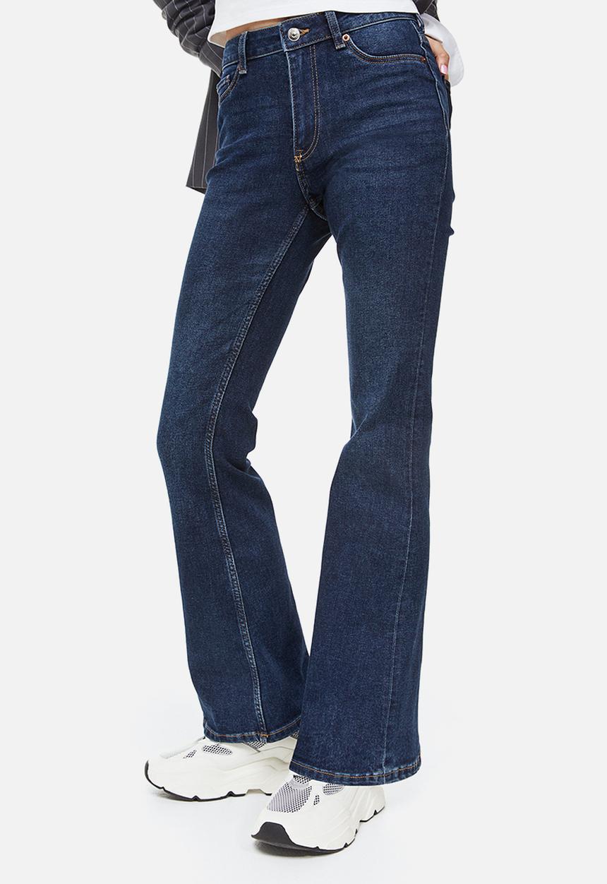H&M - Flared high jeans - dark denim blue 