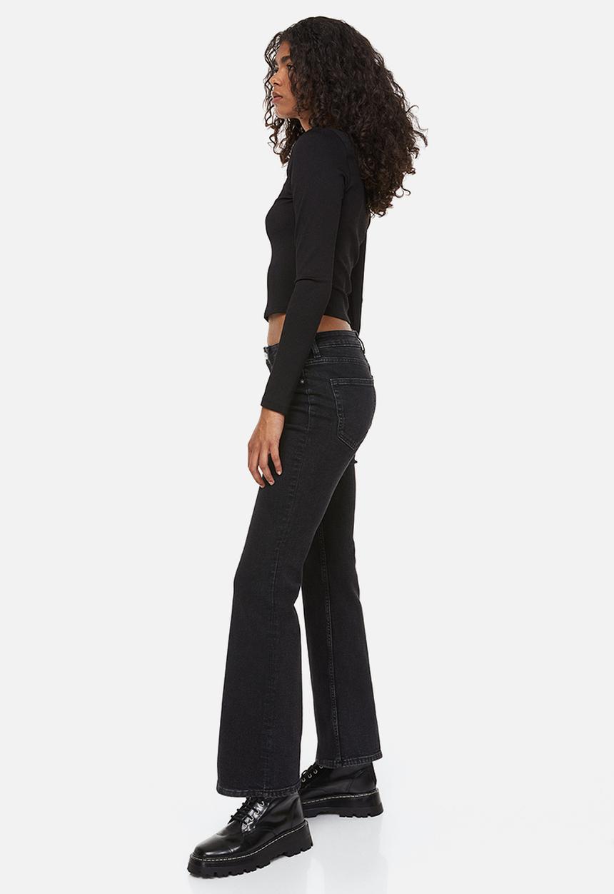 H&M - Flared high jeans - black