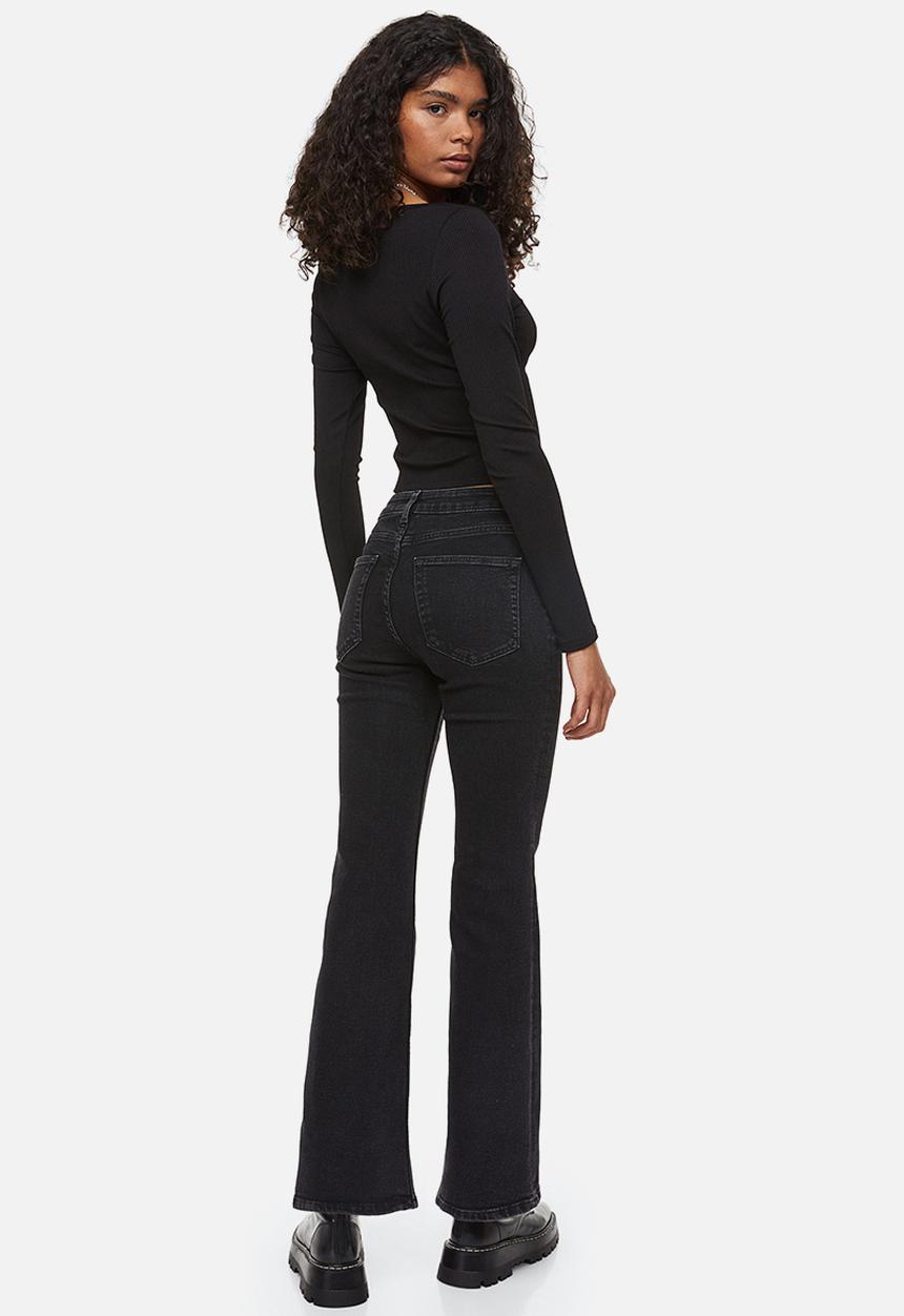 H&M - Flared high jeans - black