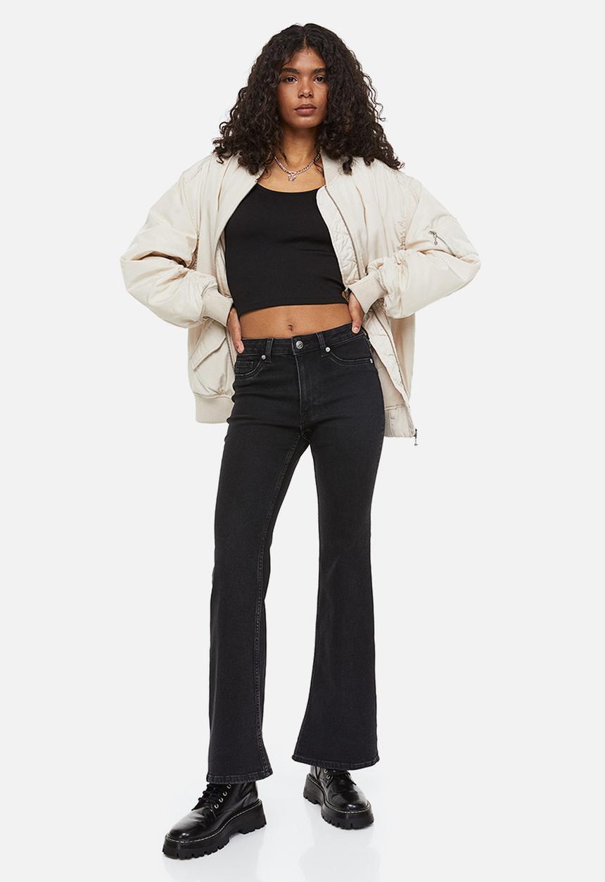 H&M - Flared high jeans - black