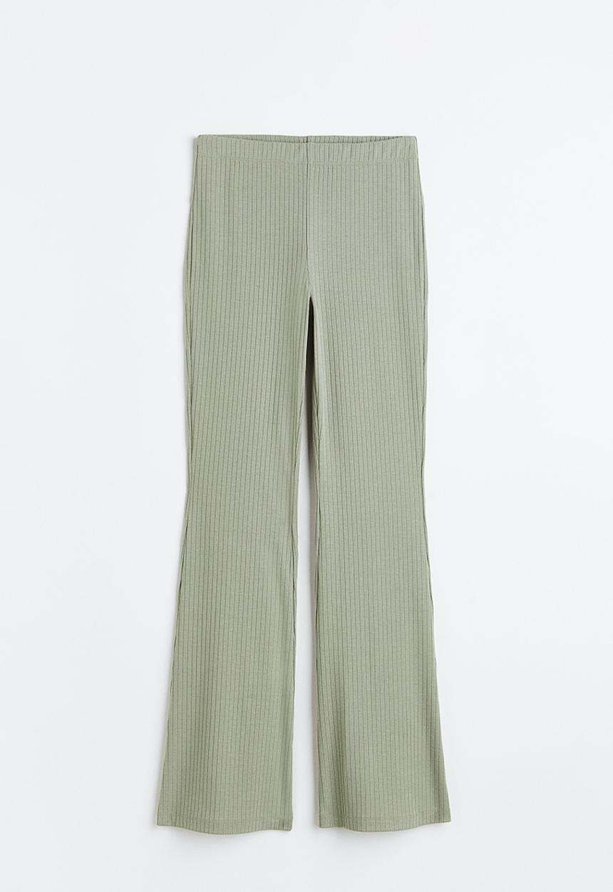 H&M - Flared leggings - light khaki green