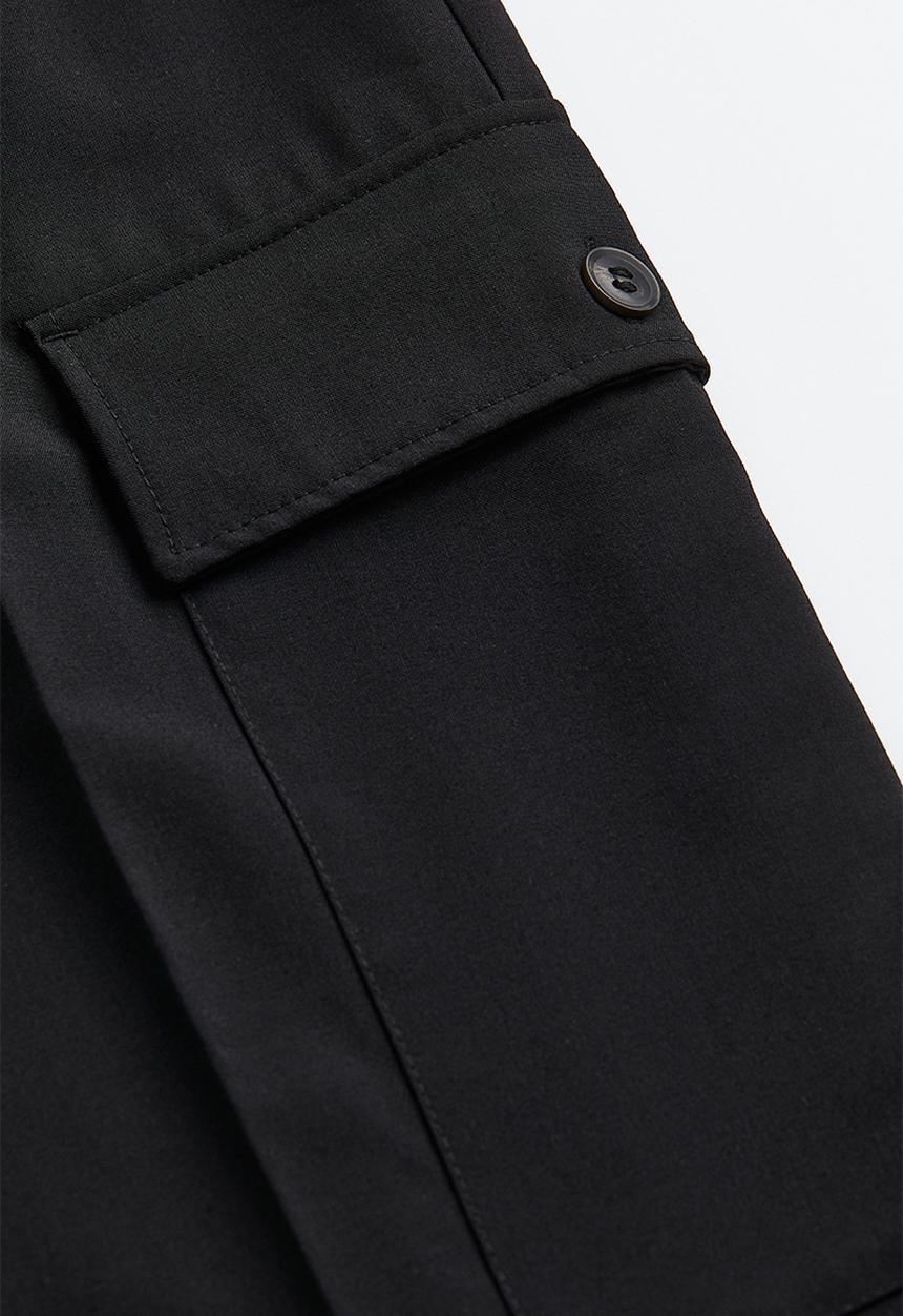 H&M - Straight cargo trousers - black