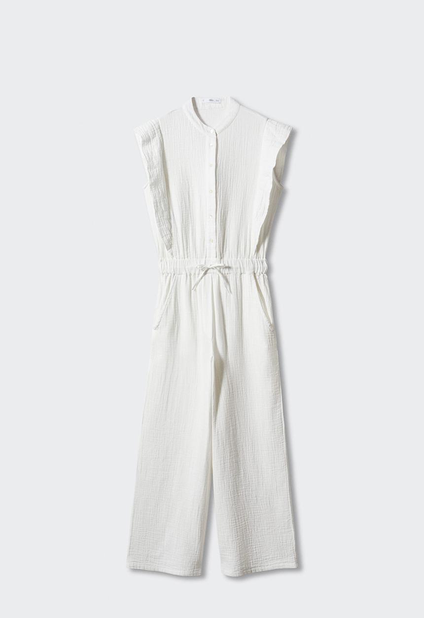 MANGO - One-piece suit bambula - white
