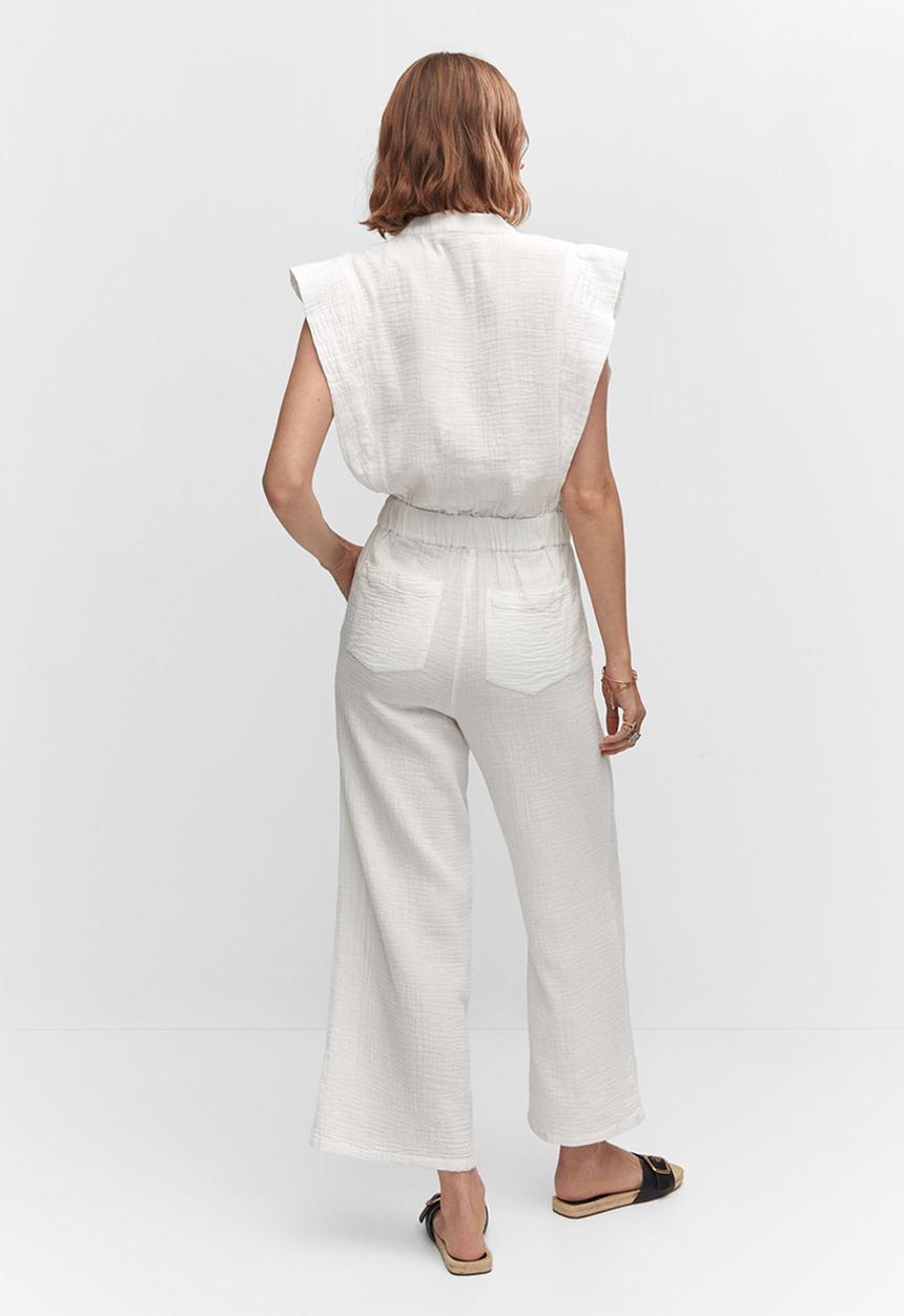 MANGO - One-piece suit bambula - white