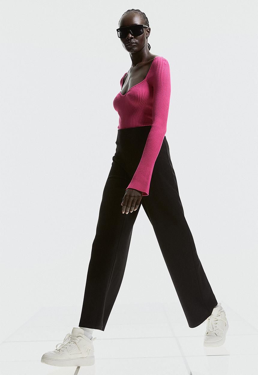 H&M - Wide trousers - black