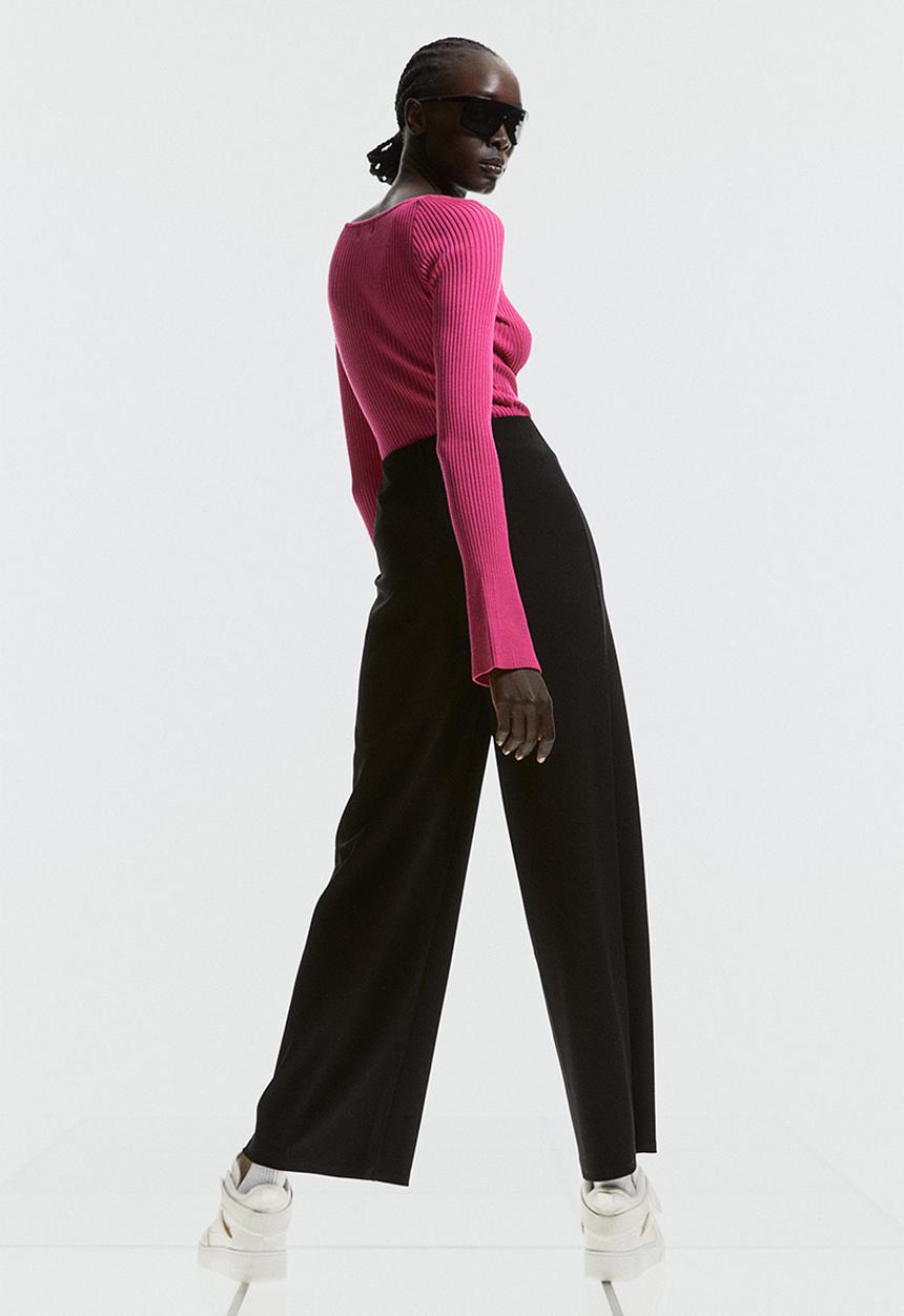 H&M - Wide trousers - black