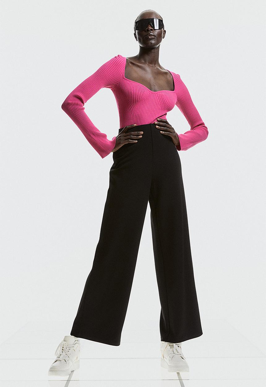 H&M - Wide trousers - black