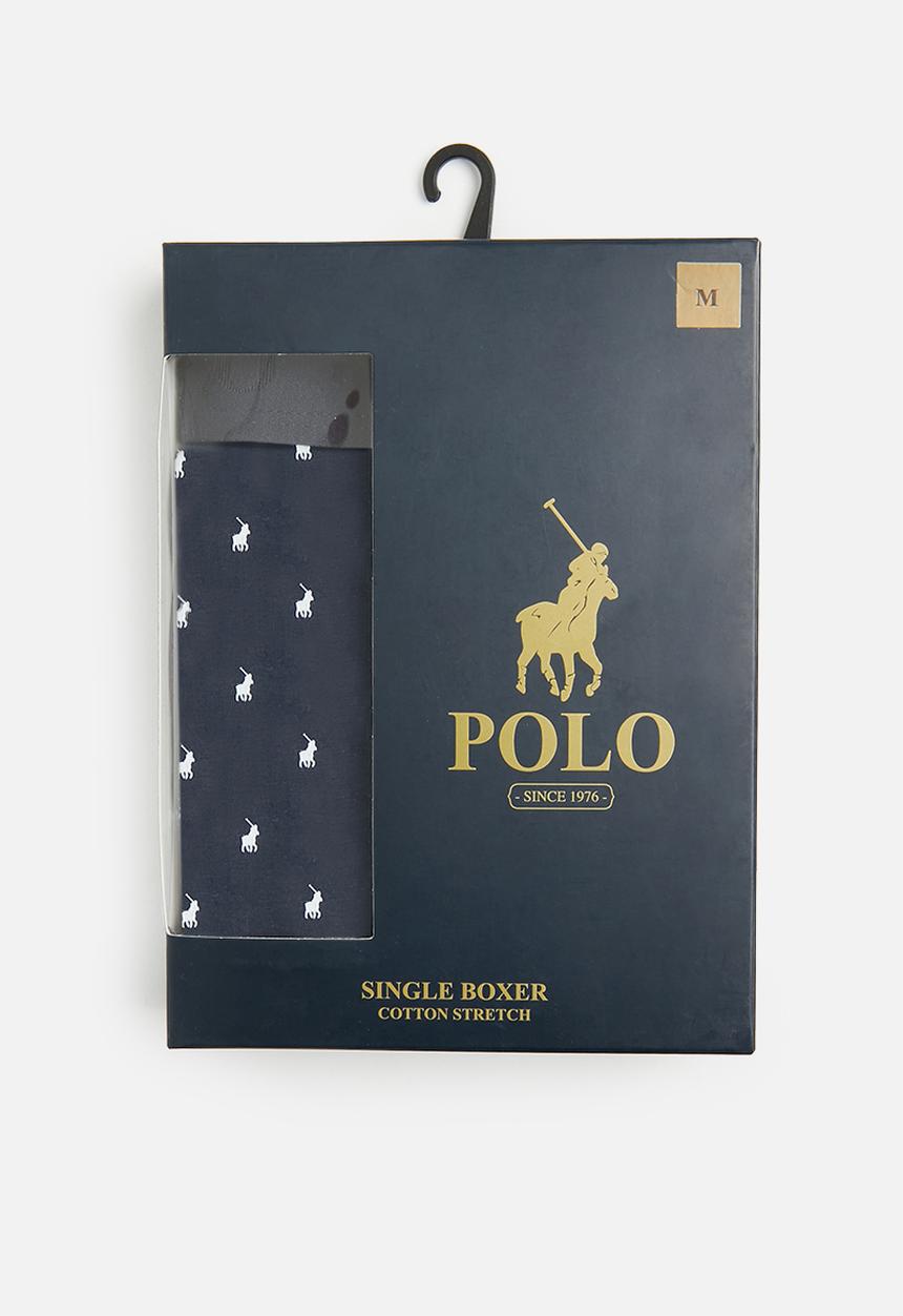 POLO - Men aop pony knit boxer - navy 