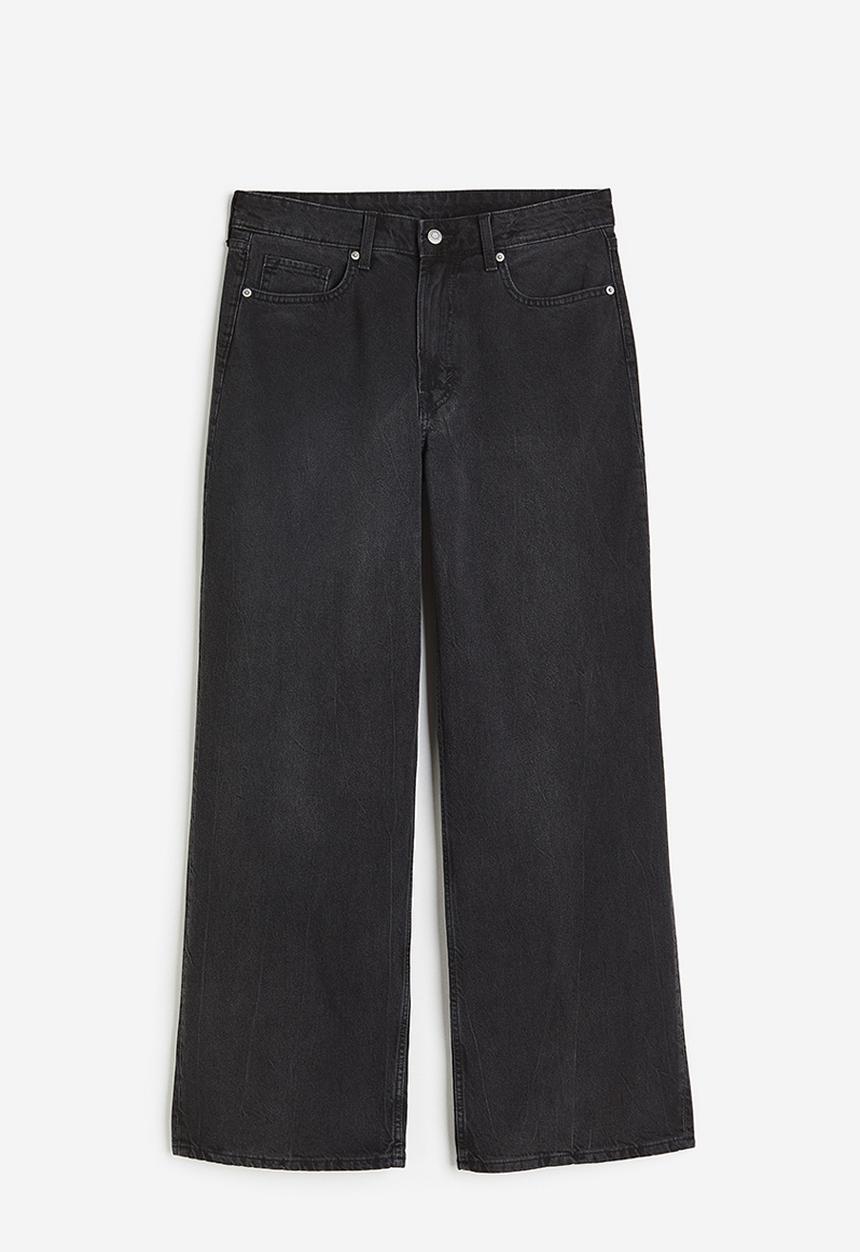 H&M - Curvy fit wide regular jeans - black