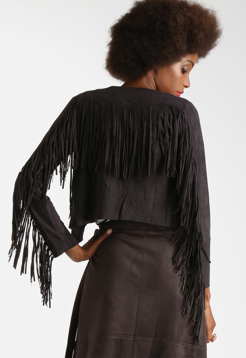 Glamorous - Suedette Fringe Jacket