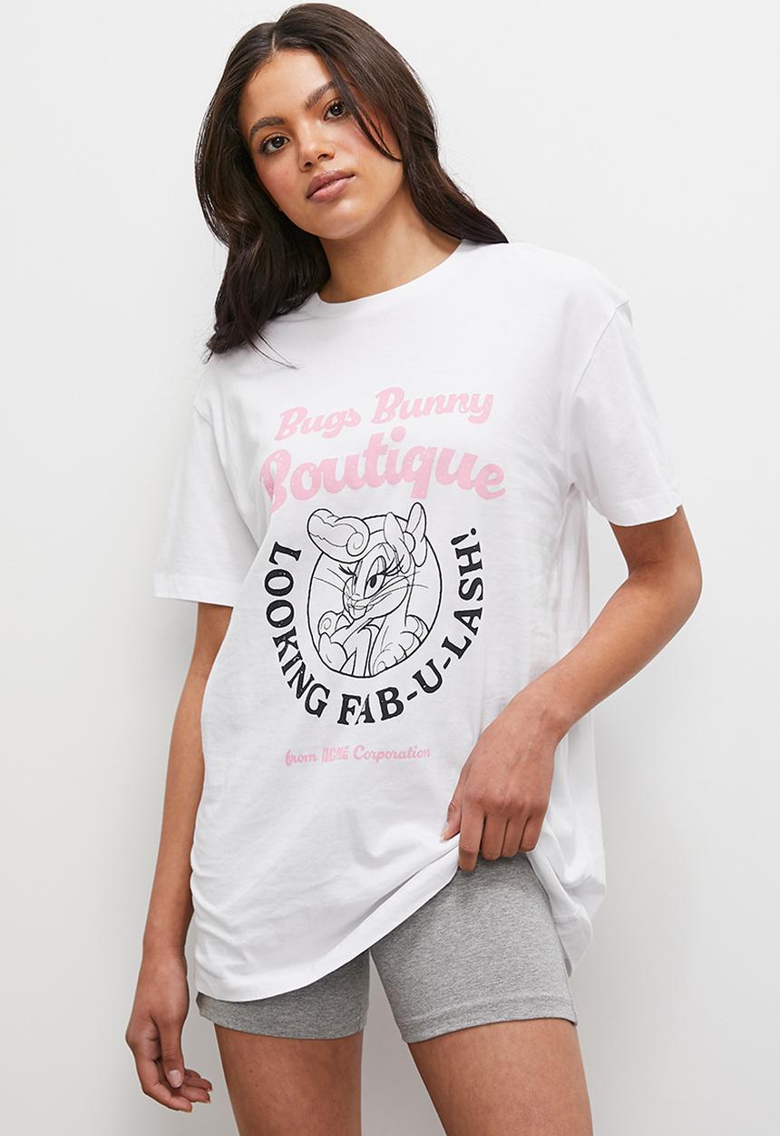Blake - Oversized tee & cycle short - white/grey mel