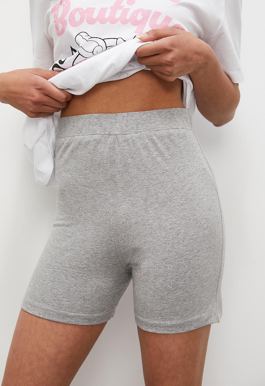 Blake - Oversized tee & cycle short - white/grey mel