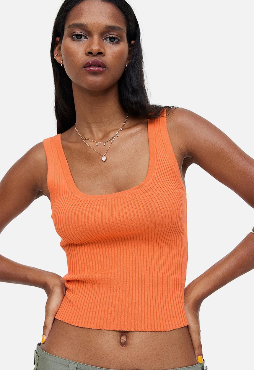 H&M - Rib-knit vest top - orange