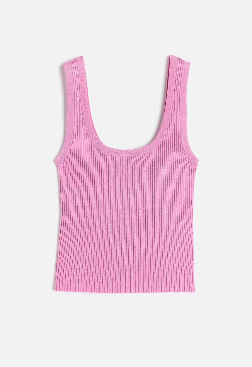 H&M - Rib-knit vest top - pink