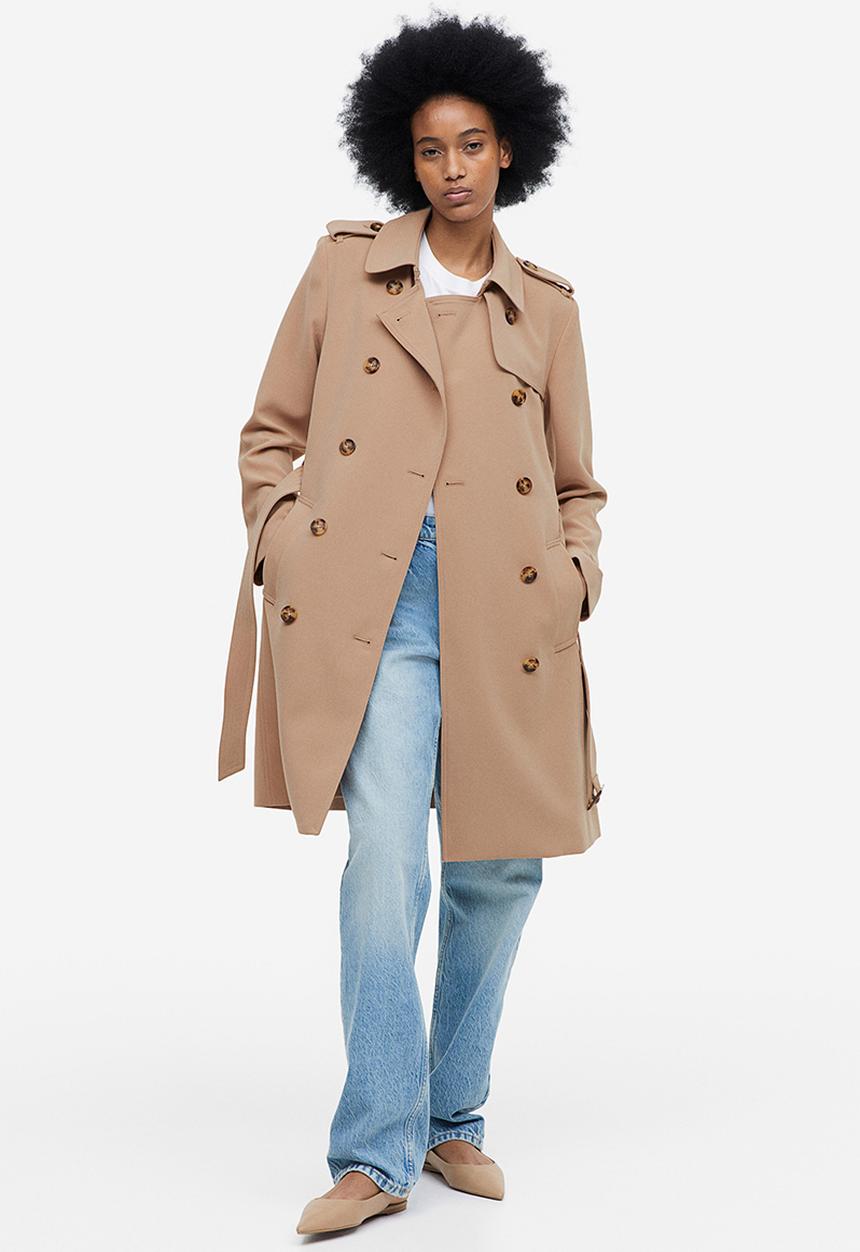 Double-breasted trenchcoat - beige2 - 1037529004