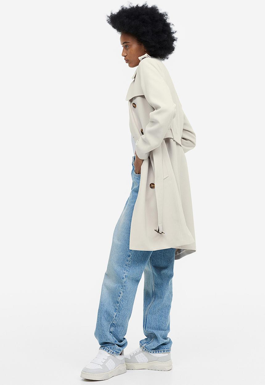 H&M - Double-breasted trench coat - light beige 