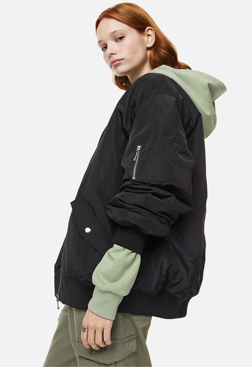 H&M - Padded bomber jacket - black