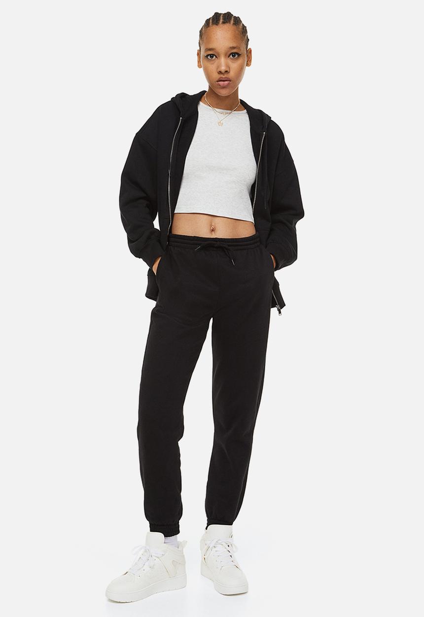 H&M - Oversized zip-through hoodie - black