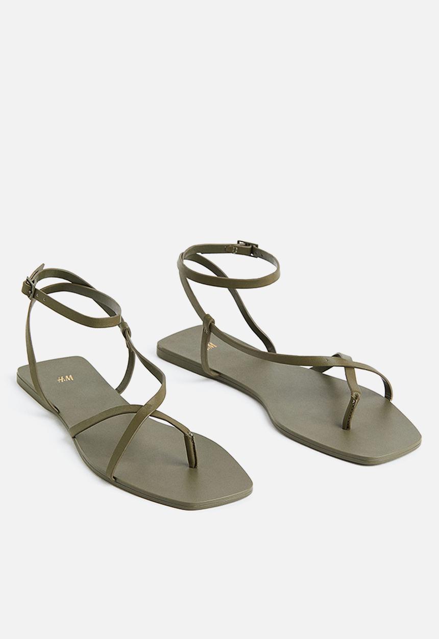 H&M - Sandals - dark khaki green