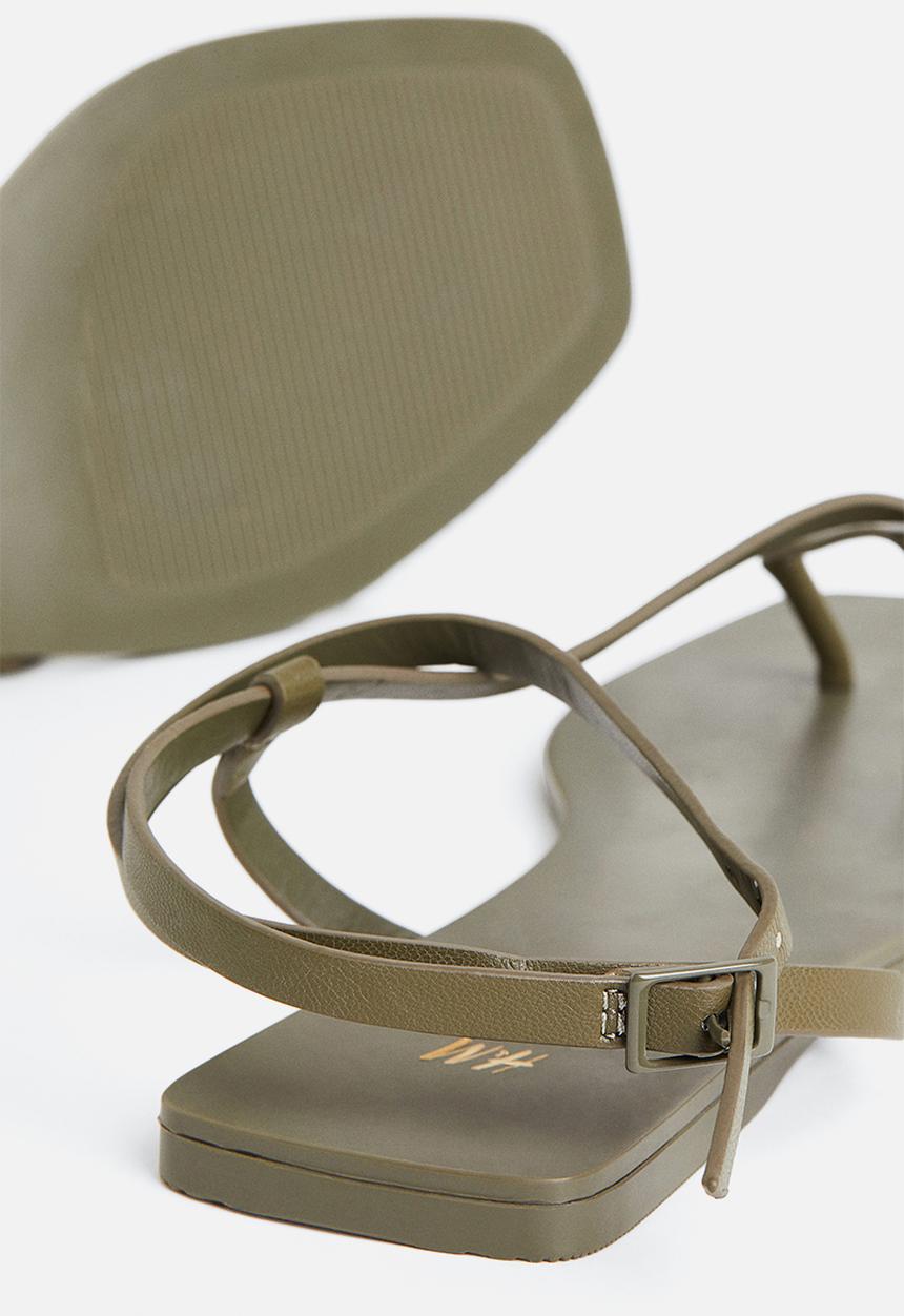 H&M - Sandals - dark khaki green