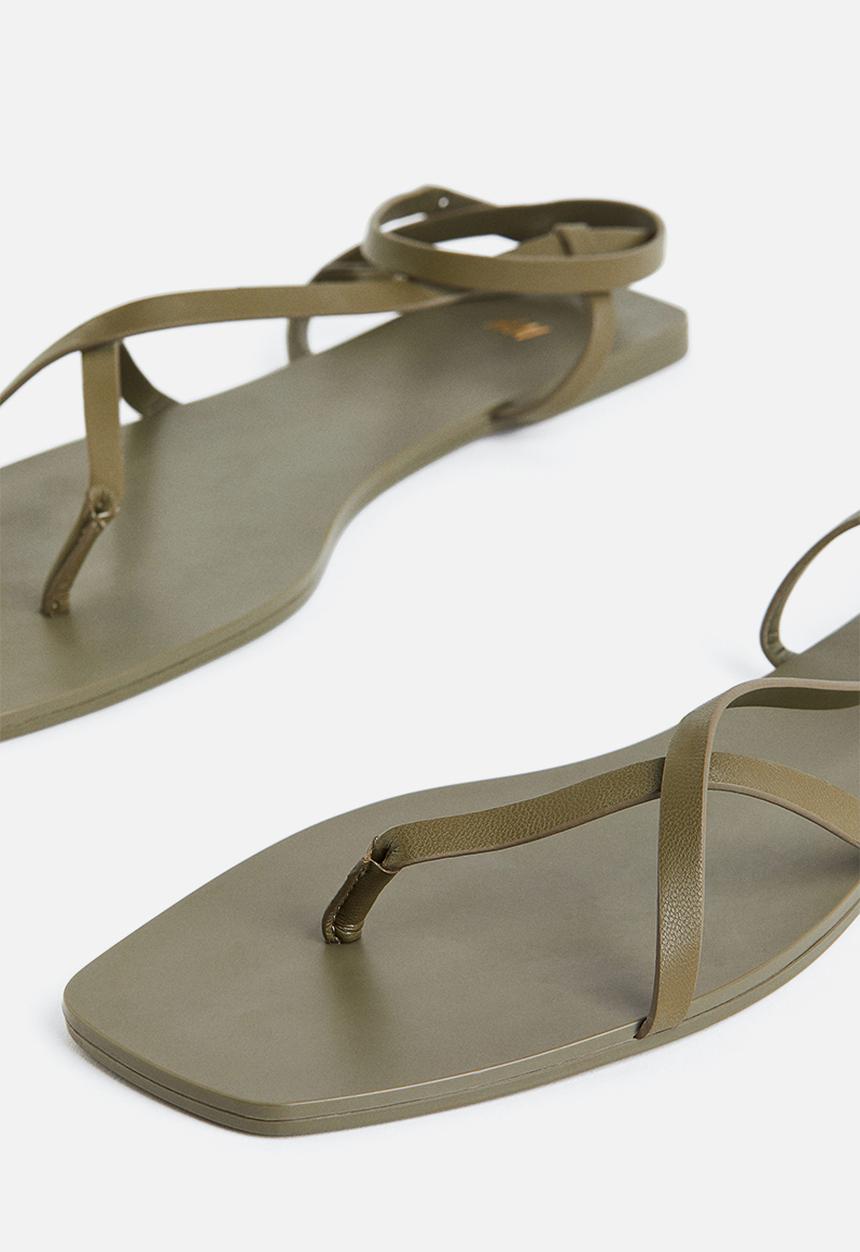 H&M - Sandals - dark khaki green