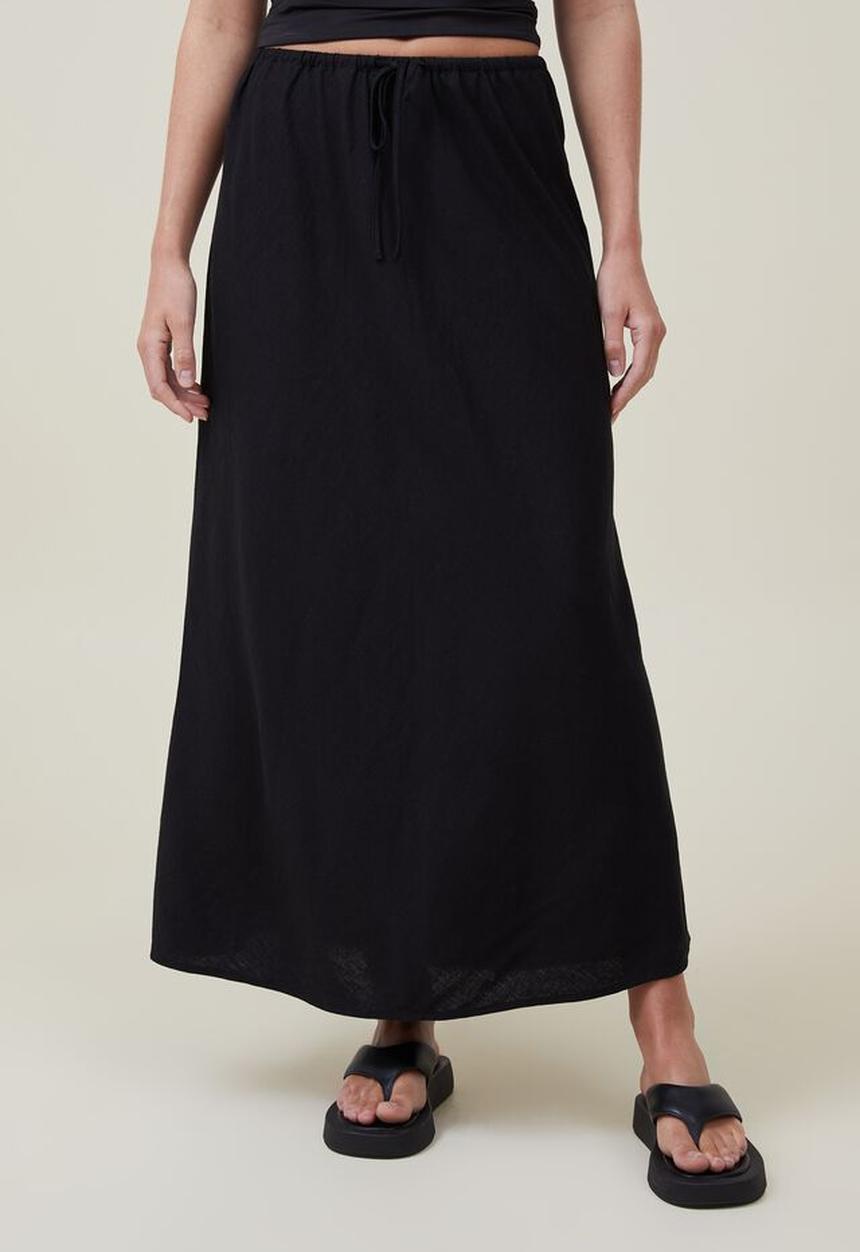 Cotton On - Haven maxi slip skirt - black