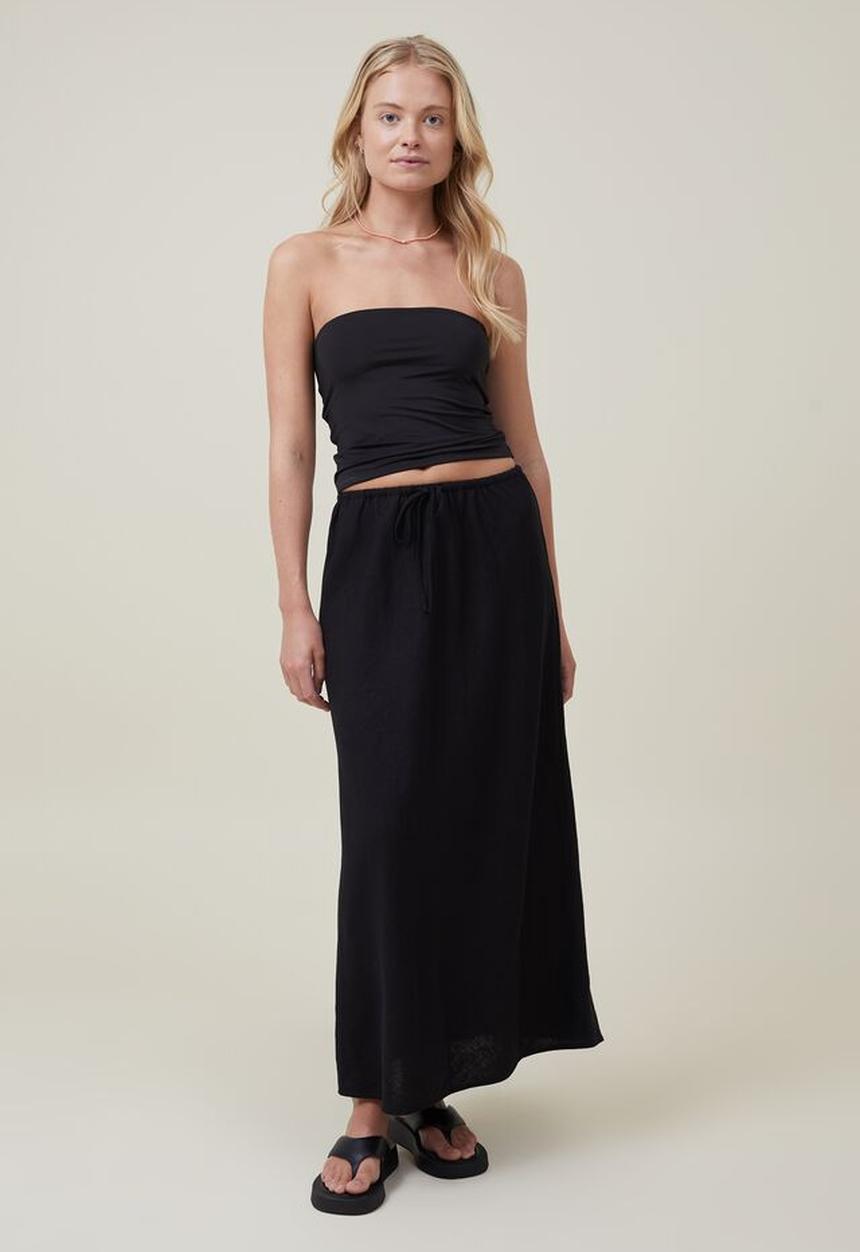 Cotton On - Haven maxi slip skirt - black