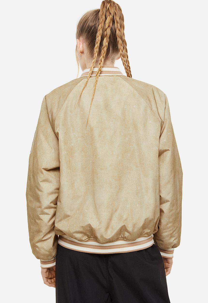 H&M - Embroidered baseball jacket - light beige/players 