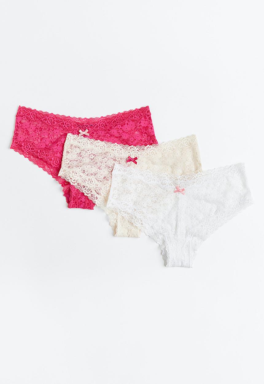 H&M - 3-Pack lace hipster briefs - multi